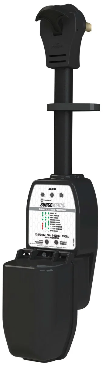 44390 – SOUTHWIRE Surge Protector, Identifies Power Supply Status Portable 50 Amp With Surge Protection Indicator And...